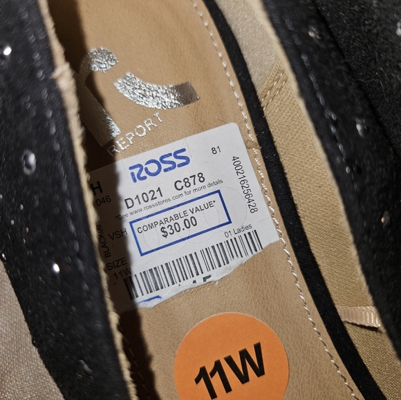 Report black faux suede flats with silver studs. - Picture 5 of 6